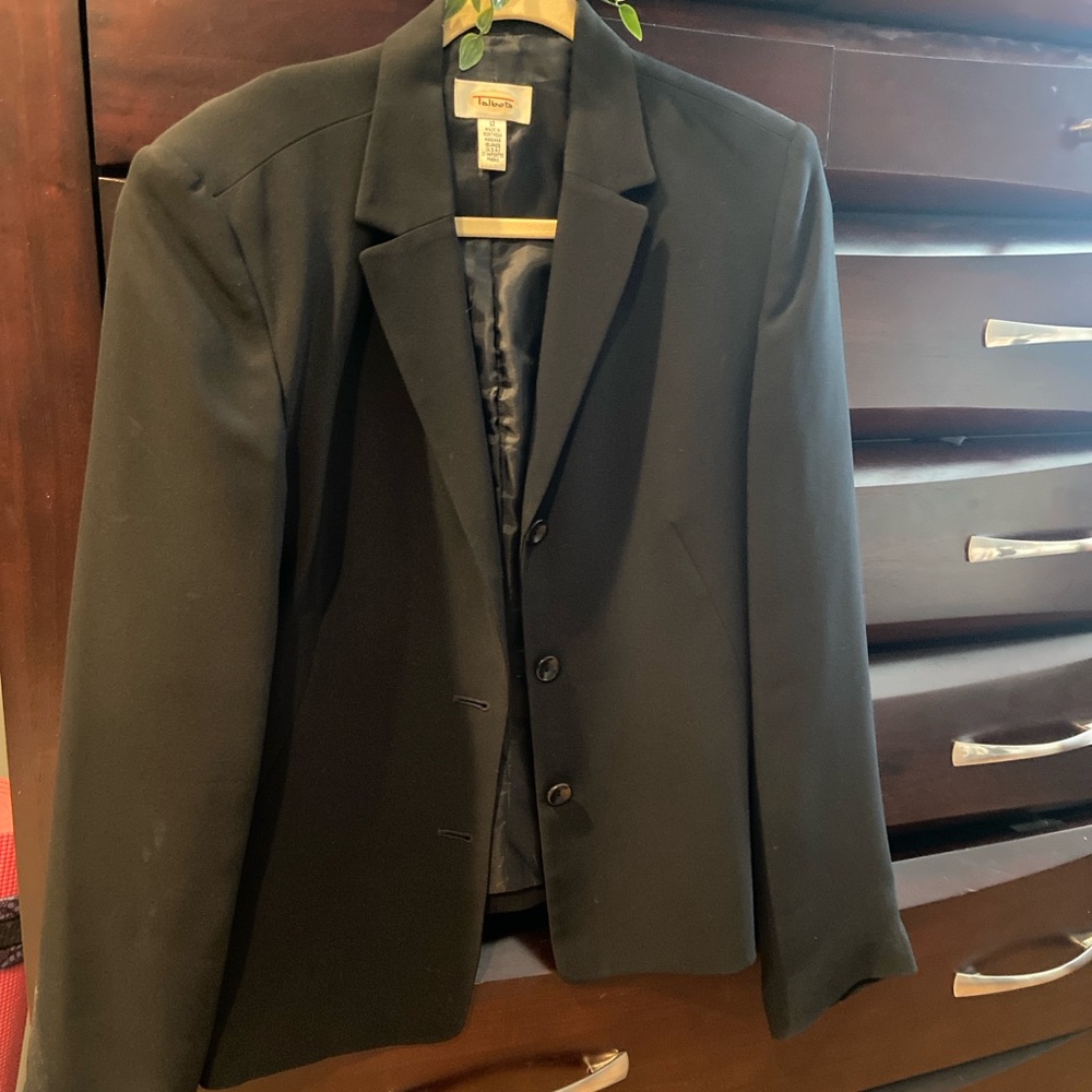 Talbots Black Structured Blazer with Notched Lapels